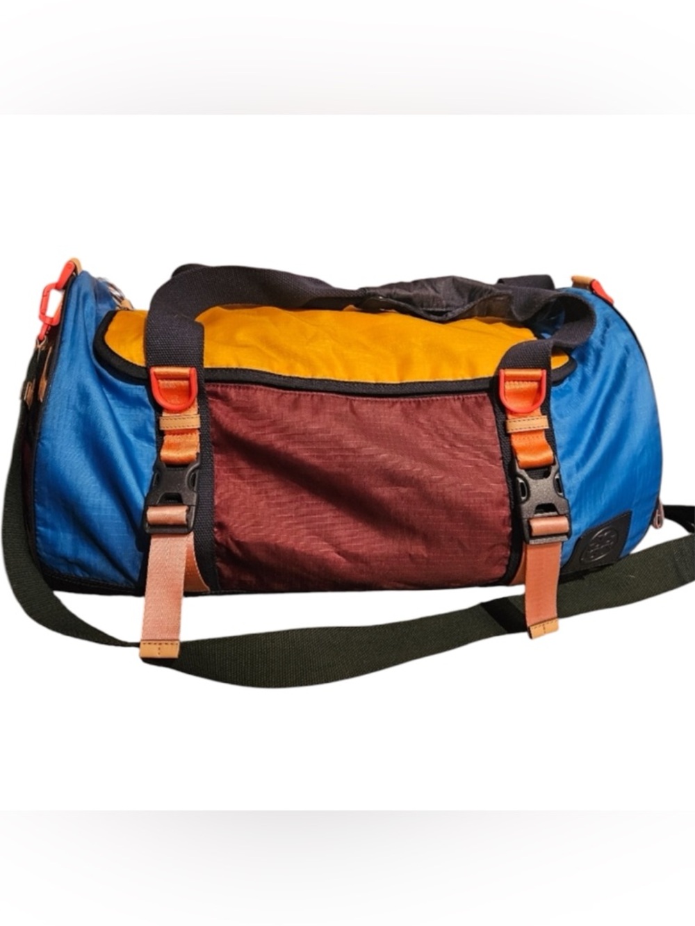 Tory Burch Sport Ripstop Nylon Color-Block Duffle Bag With Dusty - Picture 8 of 11